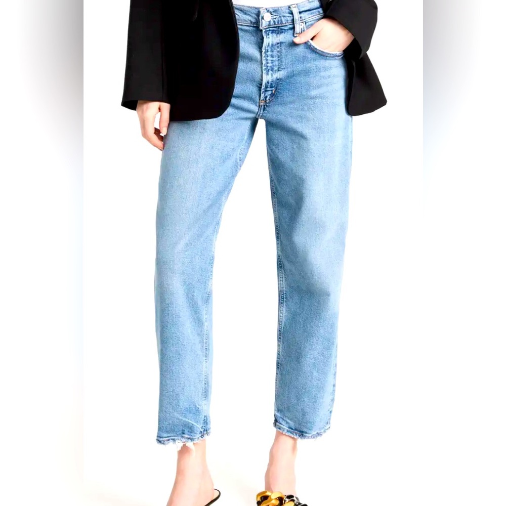 Kye Mid Rise Straight Crop Jeans